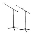 Musician's Gear Tripod Microphone Stand With Telescoping Boom Black 2-Pack