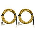Musician's Gear Tweed Right Angle Instrument Cable 2-Pack 20 ft. Gold