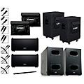 QSC Two LA108 Pole-Mounted Active Line Array Speakers Package With Two KS212C Subwoofers