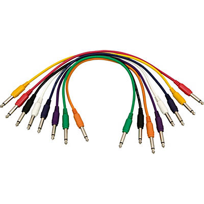 Musician's Gear 1/4 - 1/4 Patch Cable 8-Pack (17")