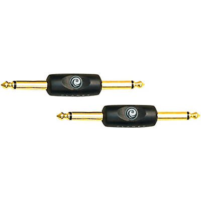 D'Addario 1/4"-1/4" Male Mono Inline Adapter 2-Pack