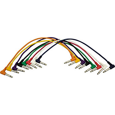 Musician's Gear 1/4"-1/4" Patch Cable 8-Pack, 17" Each