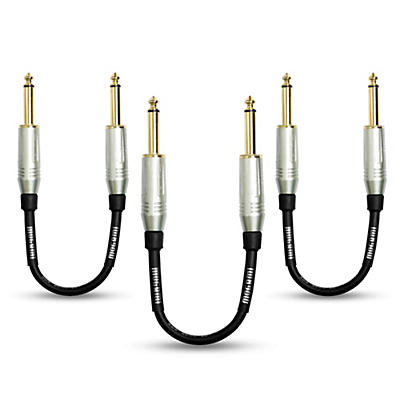 Mogami 1/4" Straight Patch Cable, 8" (3-Pack)