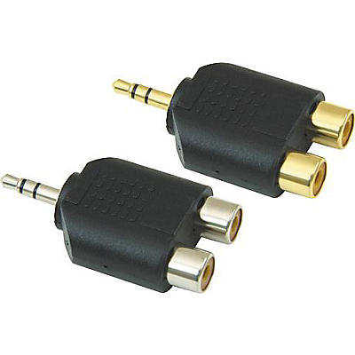 American Recorder Technologies 1/8" Male Stereo To Two RCA Female Adapter