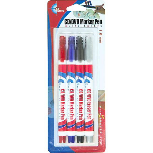 1.0MM DVD/CD Marker Set includes Blue, Black, Red and Eraser Pen