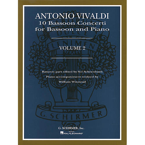 G. Schirmer 10 Bassoon Concerti, Vol. 2 Woodwind Solo Series by Vivaldi Edited by Sol Schoenbach