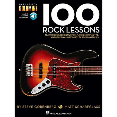 Hal Leonard 100 Rock Lessons - Bass Lesson Goldmine Series Book/Online Audio