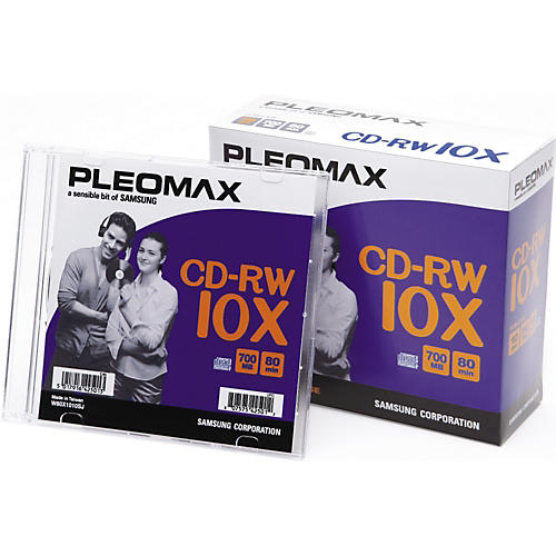 10X CD-RW 80-Minute 10-Pack Slim Jewel Case