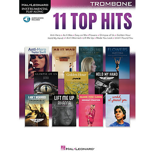 Hal Leonard 11 Top Hits for Trombone Instrumental Play-Along Book/Online Audio
