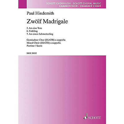 Schott 12 Madrigals, Volume 2 SSATB Composed by Paul Hindemith