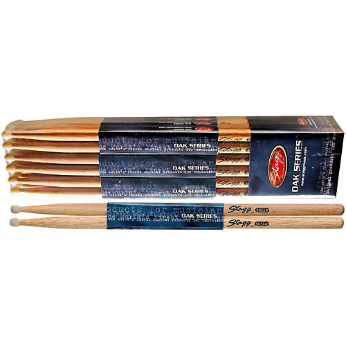 12-PAIR OAK DRUM STICKS Nylon Tip