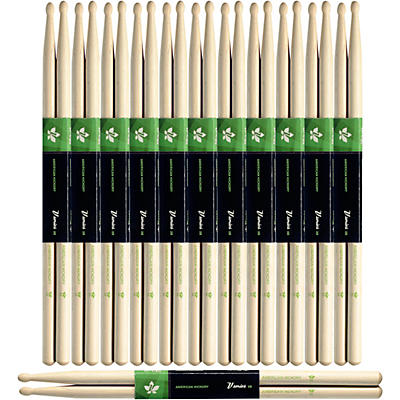 Stagg 12-Pair American Hickory Drum Sticks Wood Tip