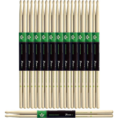 Stagg 12-Pair American Hickory Drum Sticks Wood Tip 7A
