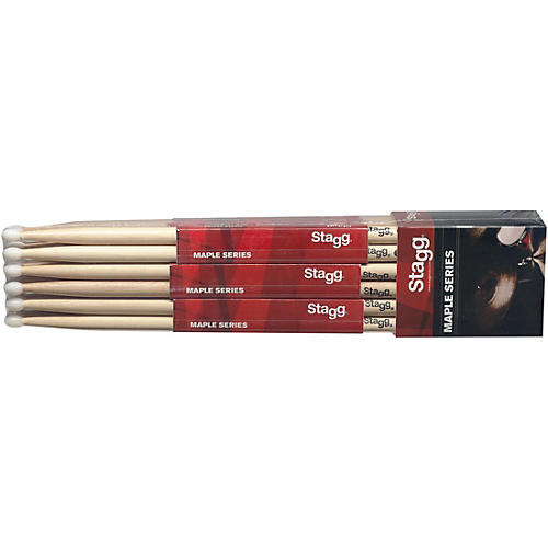Stagg 12-Pair Maple Drum Sticks Nylon Tip 7A