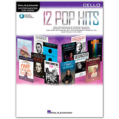 Hal Leonard 12 Pop Hits for Cello Book/Audio Online