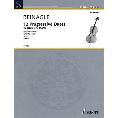 Schott 12 Progressive Duets, Op. 2 (Two Cellos Performance Score) String Series Softcover by Joseph Reinagle