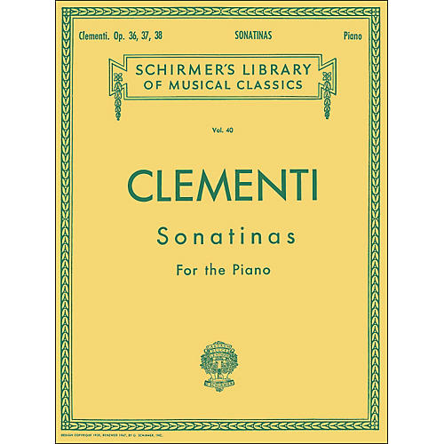 G. Schirmer 12 Sonatinas Op 36 37 38 Piano By Clementi