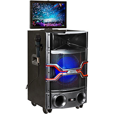 VocoPro 120W Wi-Fi Karaoke System With 14" Touchscreen and Sound-Activated LED Woofer Light