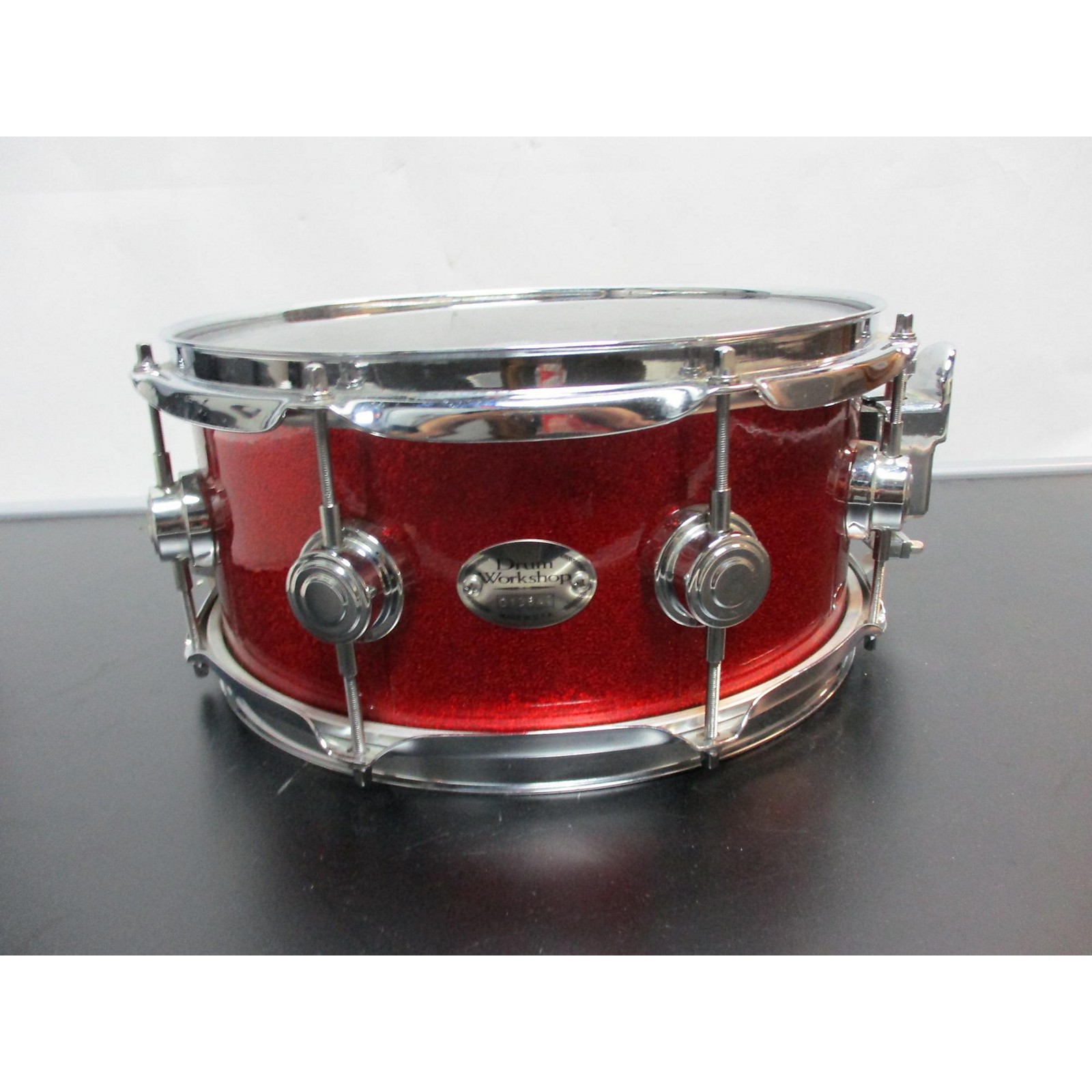 Used DW 12X6.5 Collector's Series Maple Snare Drum Red Sparkle 185