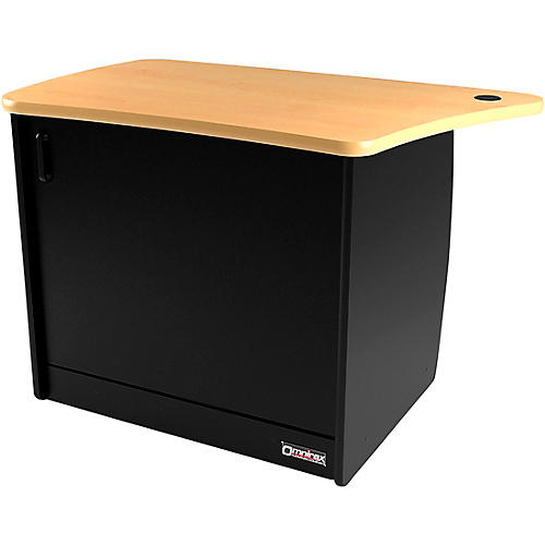 Omnirax 13-Rack Unit Left-Side Cabinet With Door for OmniDesk Suite - Maple Maple