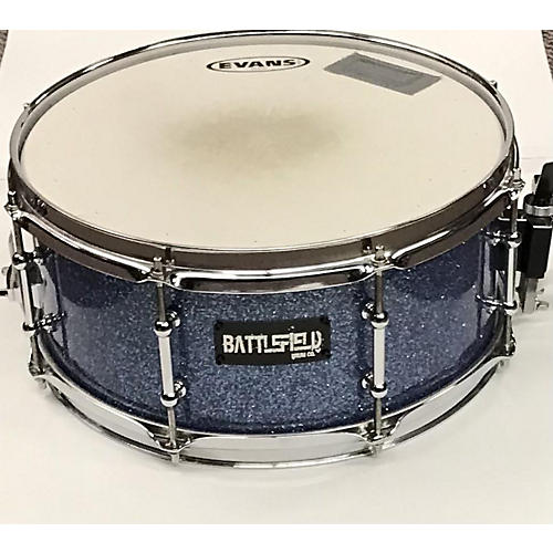 Battlefield Drums 13X6 Custom Snare Drum Drum Blue Sparkle 196