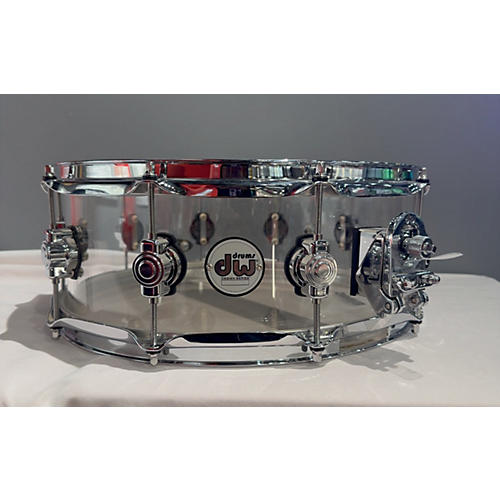 DW 14X5.5 Design Series Acrylic Snare Drum Clear 211