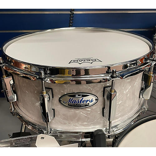 Pearl 14X5.5 MASTERS MAPLE COMPLETE Drum WHITE MARINE PEARL 211