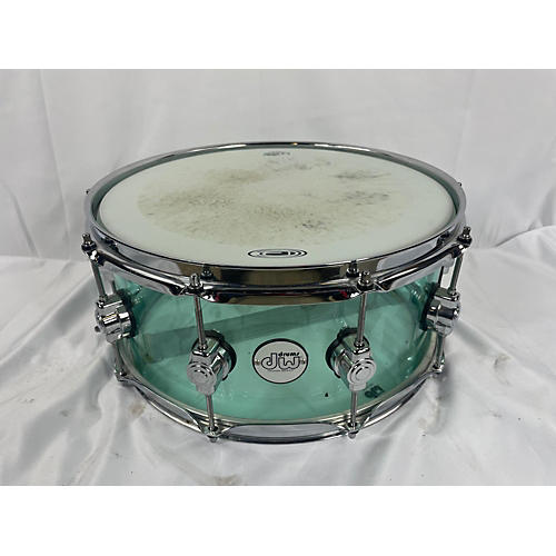 DW 14X6.5 Design Series Acrylic Snare Drum Sea Glass 213