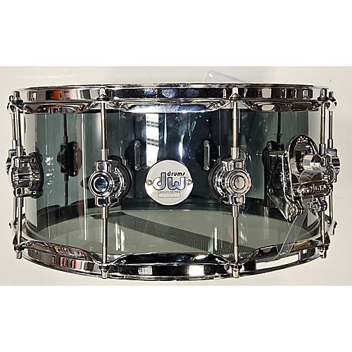 DW 14X6.5 Design Series Acrylic Snare Drum Trans Black 213