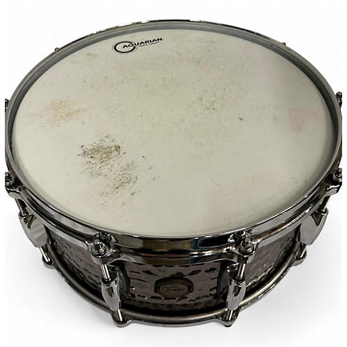Gretsch Drums 14X6.5 HAMMERED BLACK STEEL SNARE Drum Black and Silver