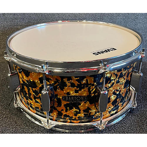 Barton Drums 14X6.5 Studio Custom Drum Black and Gold Pearl 213
