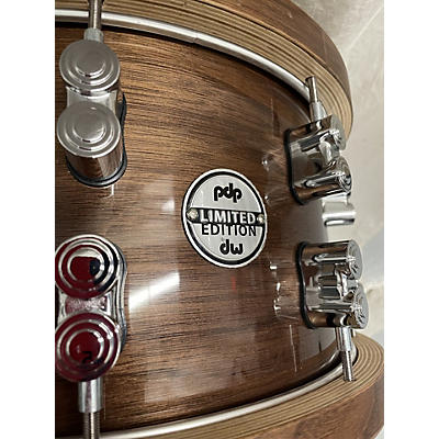 PDP by DW 14X7.5 Limited-Edition Dark Stain Maple And Walnut Snare With Walnut Hoops Drum