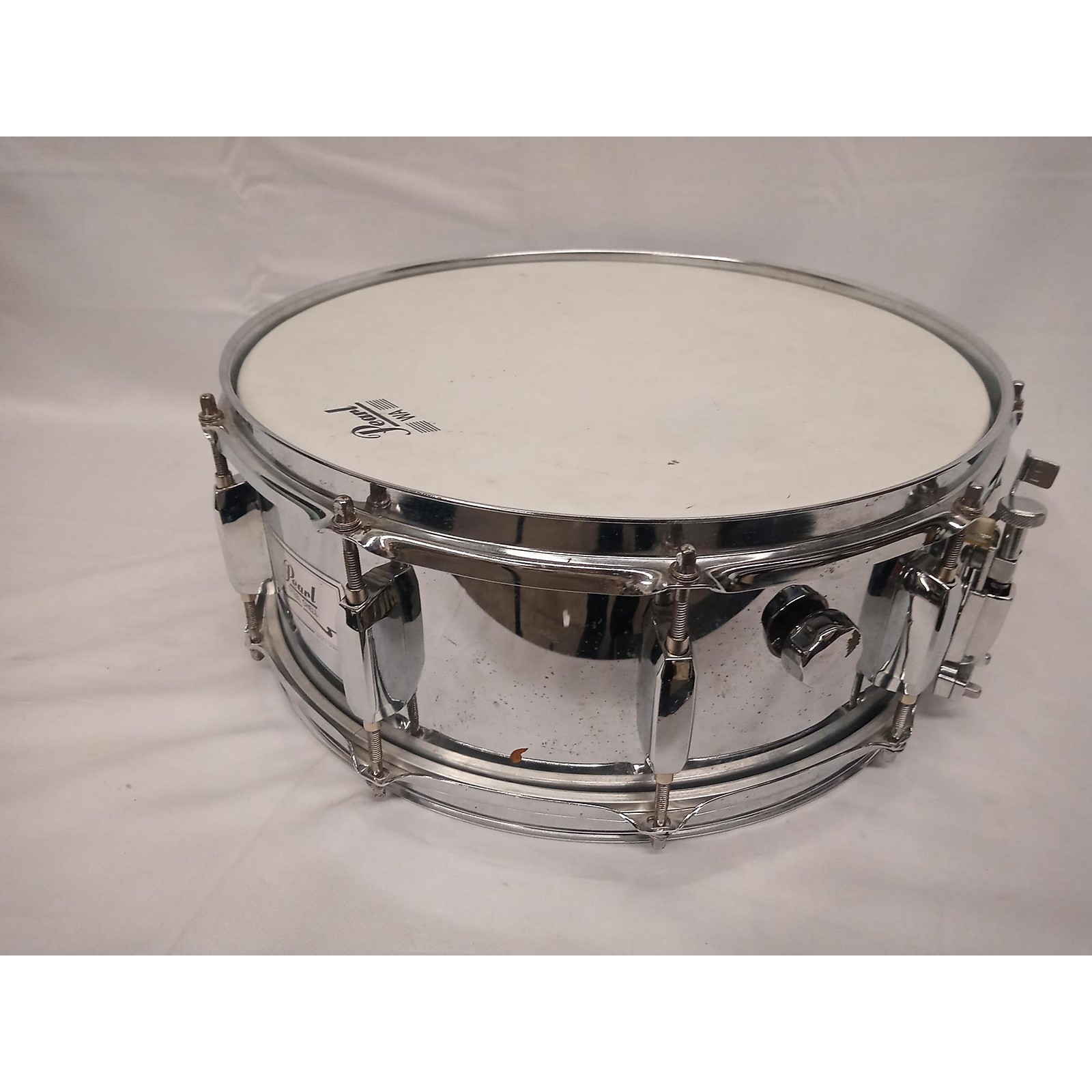 Used Pearl 14in Steel Shell Drum Metallic Silver 33 | Musician's Friend