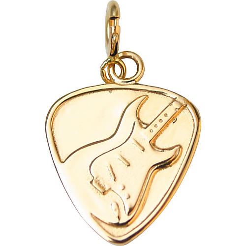 14k Gold Guitar Pick with Electric Guitar Pendant or Charm