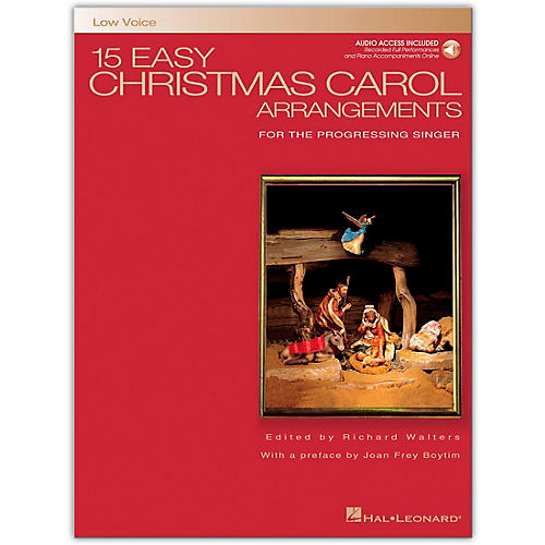 15 Easy Christmas Carol Arrangements for Low Voice Book/Online Audio