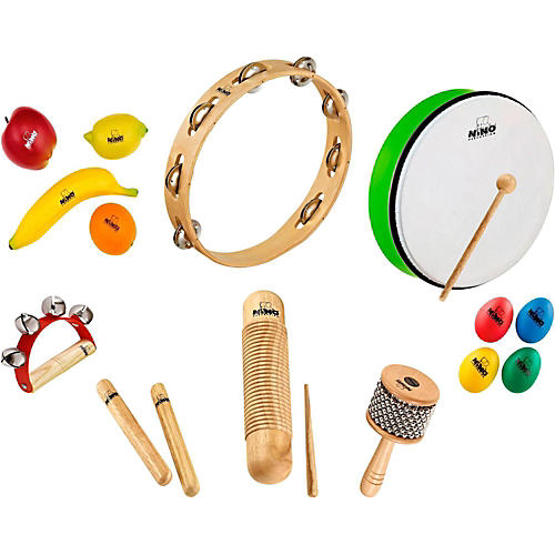 15-Piece Mixed Small Percussion Set with Tambourine