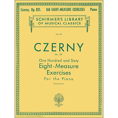 G. Schirmer 160 Eight-Measure Exercises Op 821 Piano By Czerny