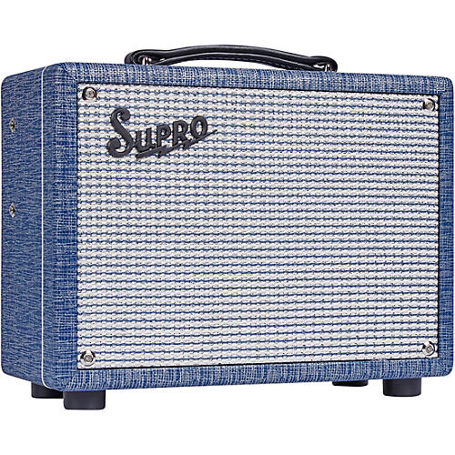 Supro 1605RJ 64 Reverb 5W 1x8 Tube Guitar Combo Amp Condition 1 - Mint Blue