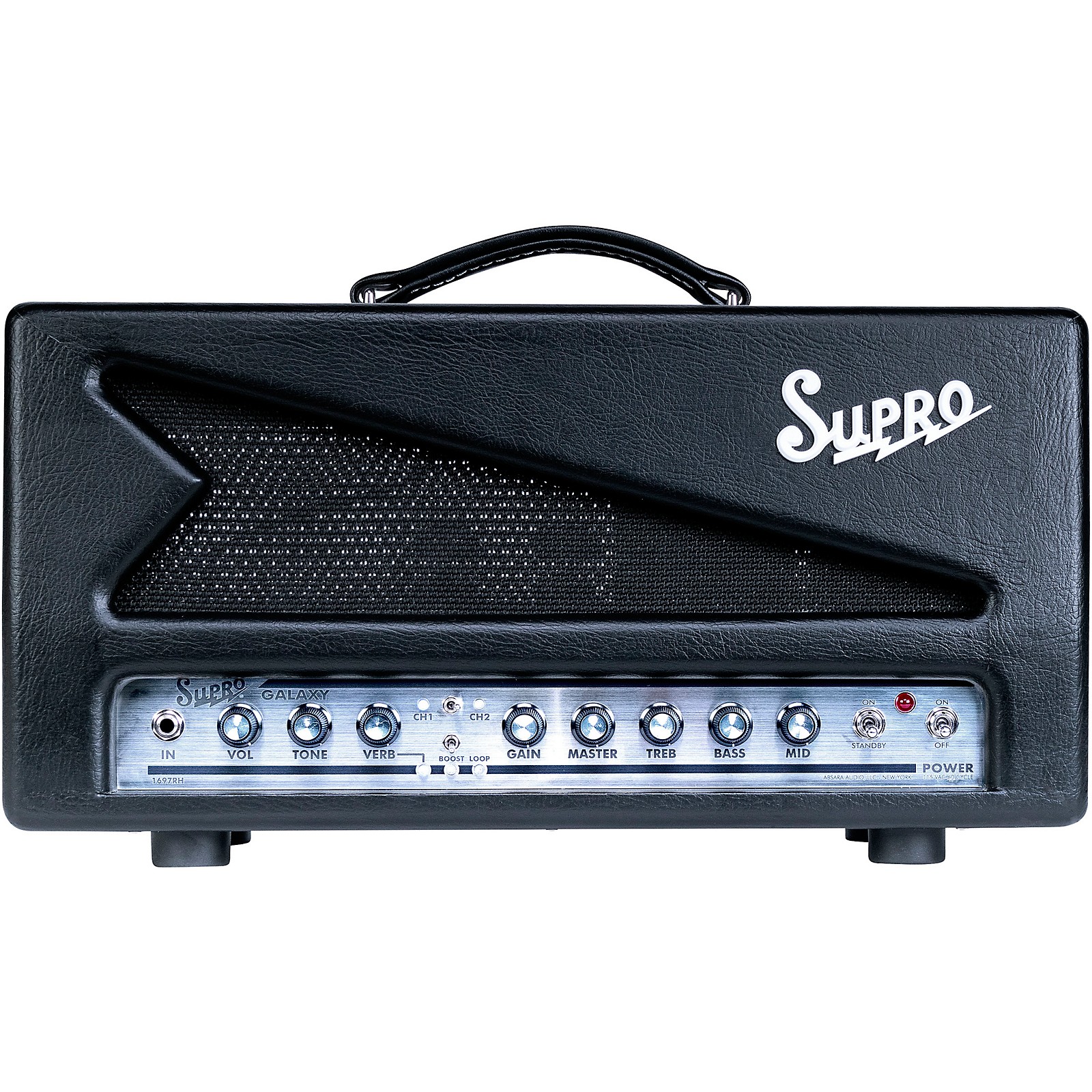 Supro 1697RH Galaxy 50W Tube Guitar Amp Head Black Musician's Friend