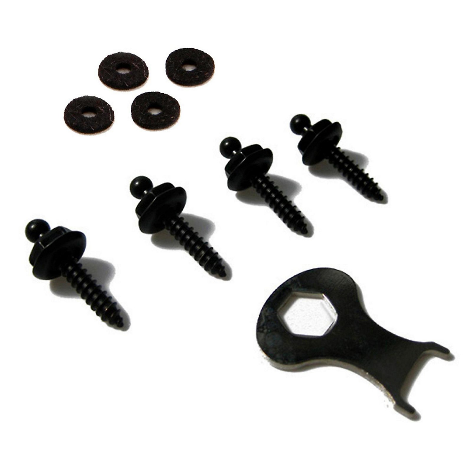 Loxx 16mm Guitar Strap Lock Screw Set Black (4Pack) Musician's Friend