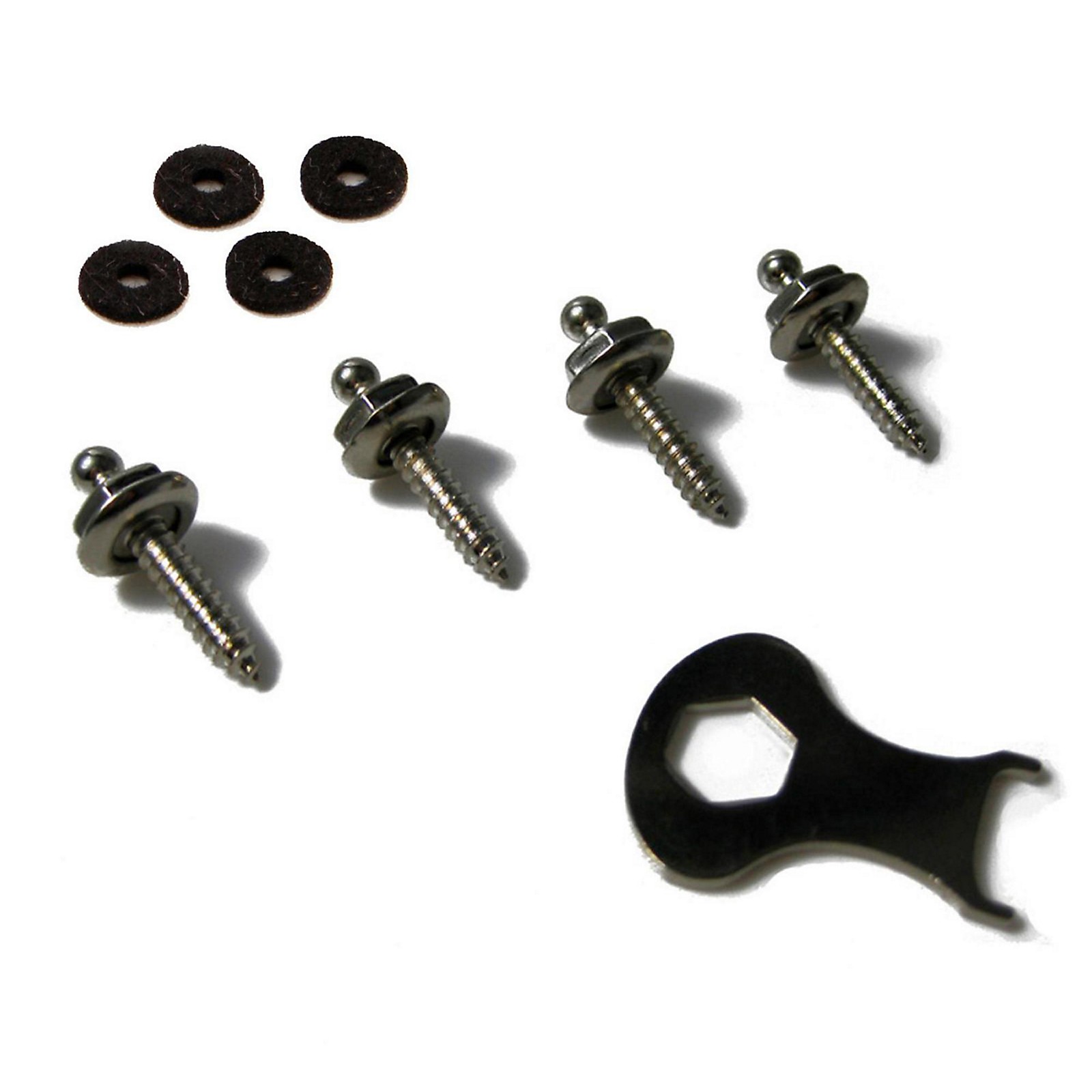 Loxx 16mm Guitar Strap Lock Screw Set Nickel (4-Pack) | Musician's Friend