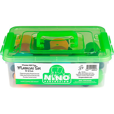 Nino 16pc Small Egg Maracas Set with Plastic Storage Container