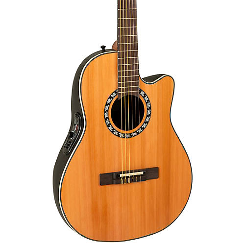 Ovation 1773AX-4-G Pro Series Mid-Depth Nylon-String Classical Acoustic-Electric Guitar Natural