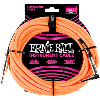 Ernie Ball 18' Straight to Angle Braided Instrument Cable
