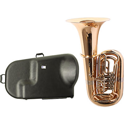 Miraphone 186-4U Series 4-Valve Gold Brass BBb Tuba with Hard Case