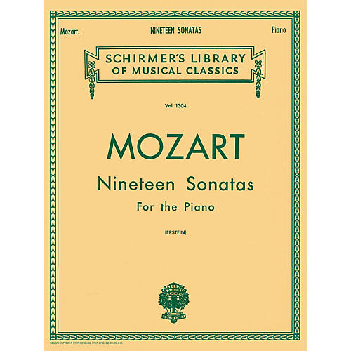 G. Schirmer 19 Sonatas for The Piano Complete By Mozart