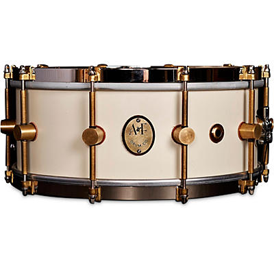 A&F Drum  Co 1901 Limited-Edition 14x6.5" Antique White Steam Bent Maple Snare Drum