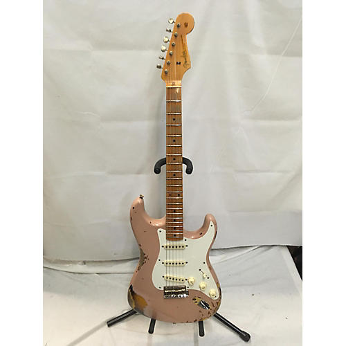 Fender 1956 Limited Edition Heavy Relic Stratocaster Solid Body Electric Guitar dirty shell pink over 2 tone sunburst