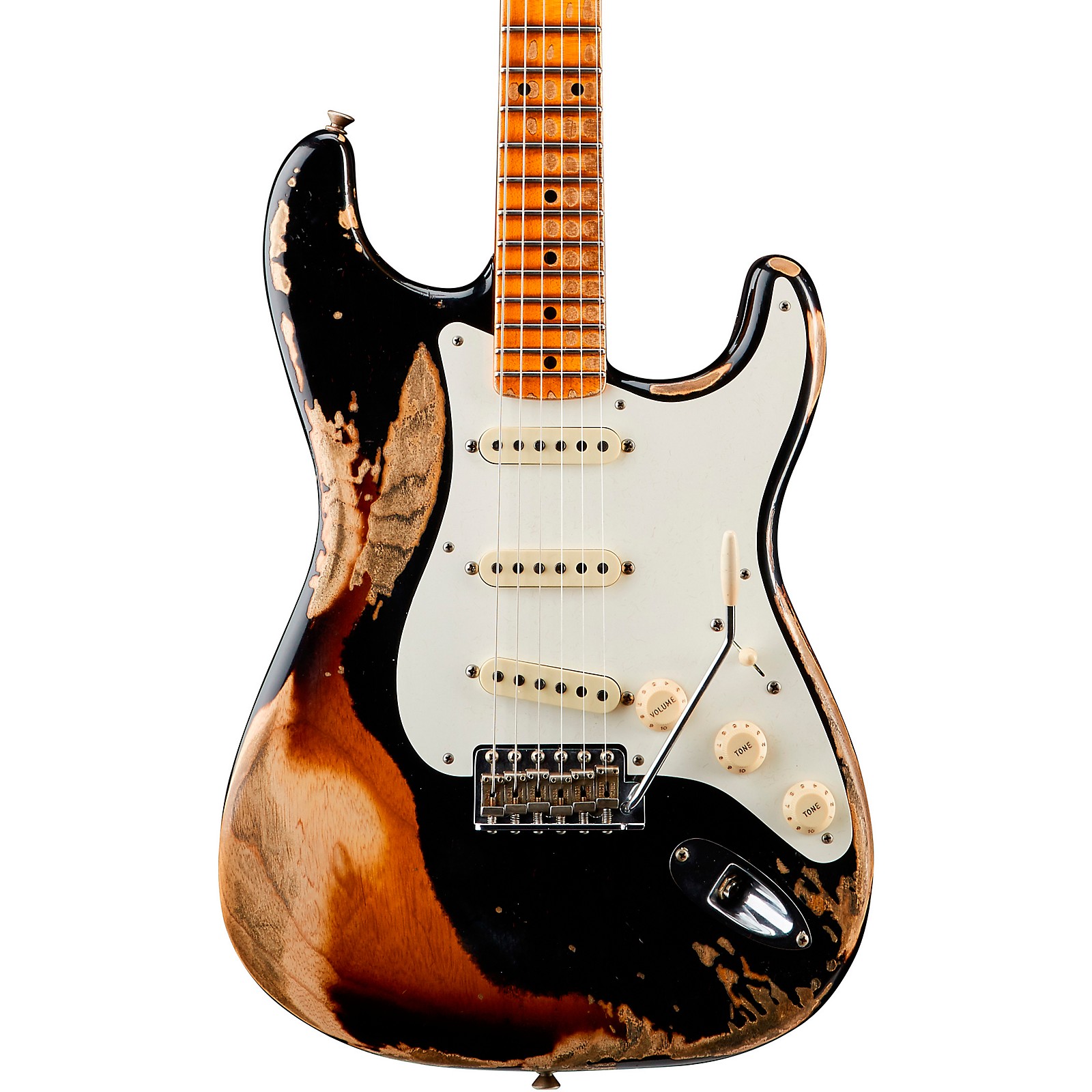 Fender Custom Shop 1957 Heavy Relic Stratocaster Electric Guitar Black ...