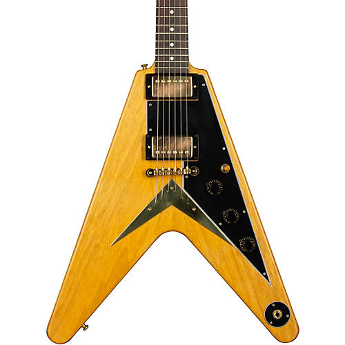 Gibson Custom 1958 Korina Flying V Black Pickguard Electric Guitar Natural